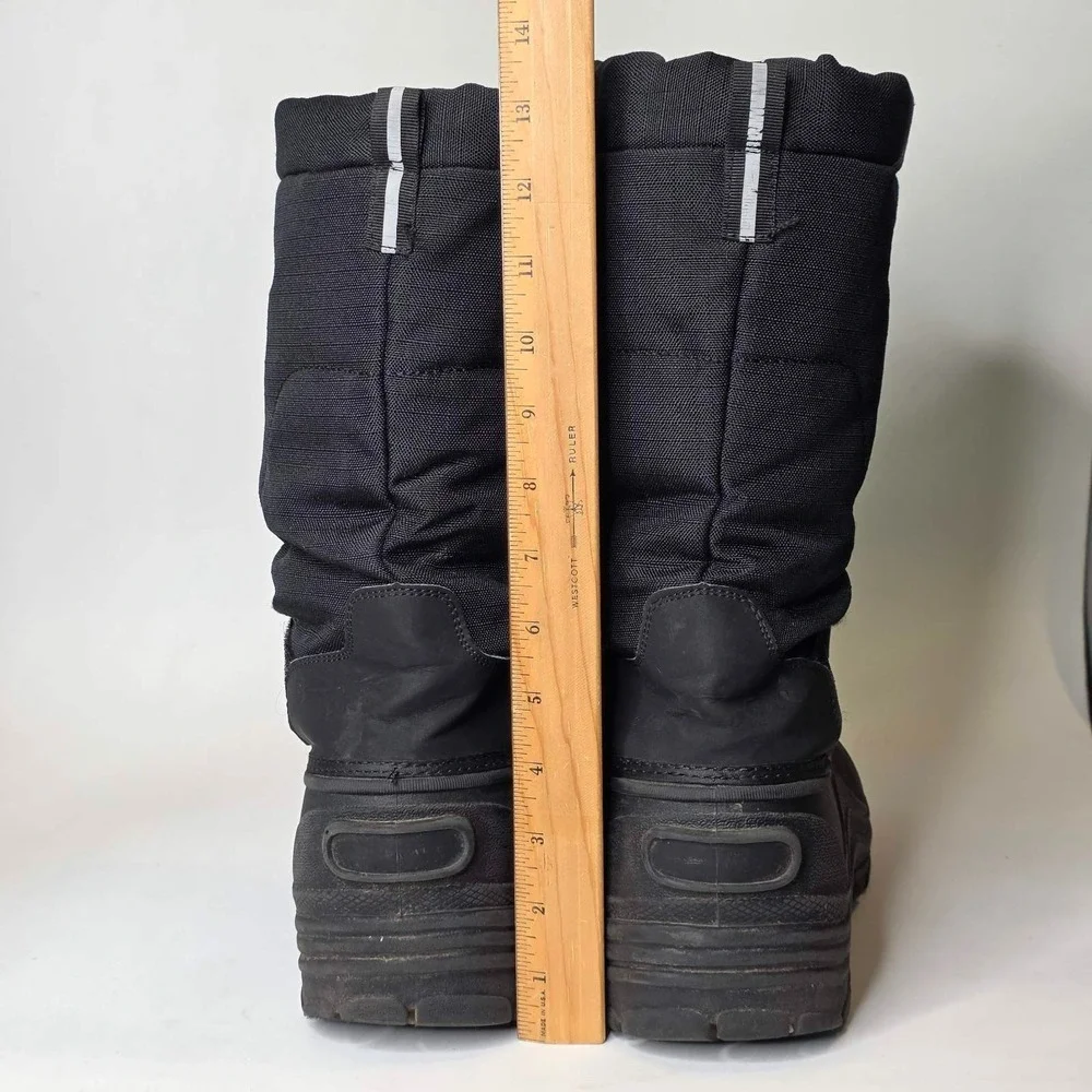 Aleader Snow Boots Men's Size 10 Black Waterproof Thinsulate Pull On Shoes
